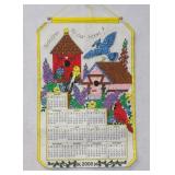 2000 Birdhouses Embellished Fabric Wall Calendar