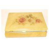 Yellow Alabaster Hinged Jewelry Trinket Box