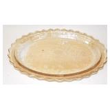 Jeannette Depression Iridescent Marigold Platter
