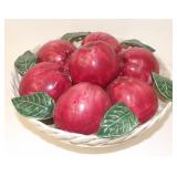Portugal Stoneware Braided Basket of Apples