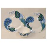 Royal Norfolk Blue Paisley Dinner Plates Bowl