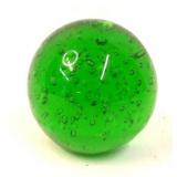 Green Bubble Art Glass Paperweight