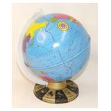 Vintage Ohio Art Tin Litho Globe Zodiac Base