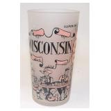 Wisconsin Frosted State Souvenir Glass
