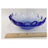 Blue Art Glass Suspended Bubble Bowl