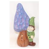 Mushroom & Elf Ceramic Yard Garden Decoration