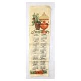 1966 Oil Lamp Mortar Pestle Linen Calendar Towel