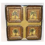 Alco Set of 4 Palm Tree Wall Art Plaques