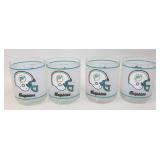 1980's NFL Miami Dolphins Barware Glasses