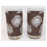 African Safari Animals Vintage Barware Glasses
