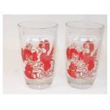 Vintage Red Pyro Children's Juice Glasses