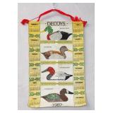 1987 Decoy Ducks Embellished Fabric Wall Calendar
