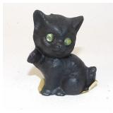 Mini Jeweled Eye Black Cat Made from Coal