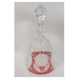 Anna Hutte Bleikristal Red Rose Cut to Clear Bell