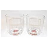 Pair Jim Beam  Embossed Bottoms Highball Glasses
