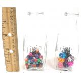 2 Glass Bottles of Miniature Playing Dice