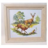 Vintage 3D Whitetail Deer Framed Wall Art