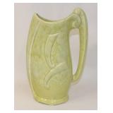 Mid-Century Modern Green Pottery Pitcher Vase