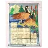 Geese Cattails Pond Embellished 1994 Calendar