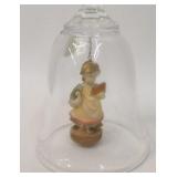 Dolfi West Germany Lead Crystal Bell Girl w/ Goose