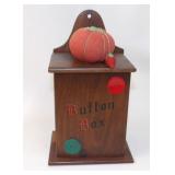 Wooden Button Box Strawberry Pin Cushion