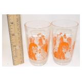 Vintage Orange Pyro Children's Drinking Glasses
