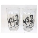 Vintage Black Pyro Children's Drinking Glasses