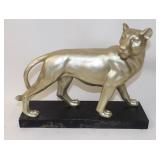 Vintage Mounted Gold Tone Lion/Panther Statue