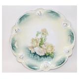 R S Prussia Handled Plate - Roses & Ferns