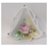 R S Prussia Bell Shaped Pink Roses Candy Dish