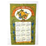 1971 Peace & Plenty Linen Calendar Towel