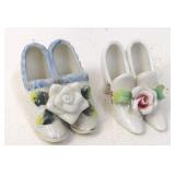 2 Pair Miniature German Porcelain Shoes
