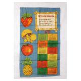 1972 Kitchen Prayer Linen Calendar