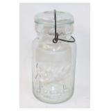 One Quart Ball Jar with Bailed Glass Lid