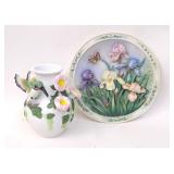 Lena Liu's Iris Garden Plate & Hummingbird Vase