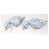 Pair Vintage 80's Country Geese Figurines