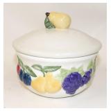 Lillian Vernon Lidded Dish with Embossed Fruit