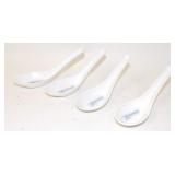 Set 4 Hard Plastic Blue Dragon Chinese Soup Spoons