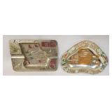 Vtg Metal Figural Georgia State Outline Ashtrays