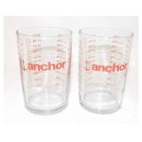 Anchor Hocking Red Pyro Measuring Glasses
