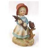 Enesco Girl with Squirrel Porcelain Figurine