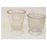 2 Antique Pressed Glass Spooners