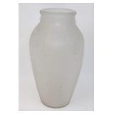 Vintage Satin Frosted Vase - Raised Bird Grapes