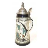 German Lidded Stein Neuschwanstein