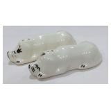 Vintage White Laying Dogs