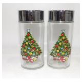Sabin Decorated Christmas Trees on Tall Glass