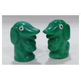 Little Vintage Green Begging Dogs