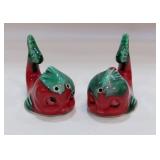 Retro Red & Green Fish or Dolphins