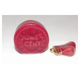 Vintage Arcadia One Cent Coin and Purse