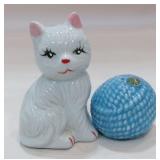 White Cat with Yarn Ball